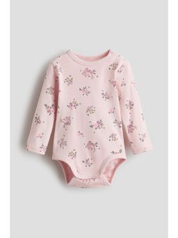 H&M - Unisex Pink Printed Cotton Bodysuit