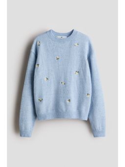 H&M - Girls Blue Knitted Jumper