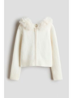 H&M - Girls White Hooded Cardigan