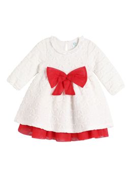 MINI KLUB - Girls White Textured Midi Dress