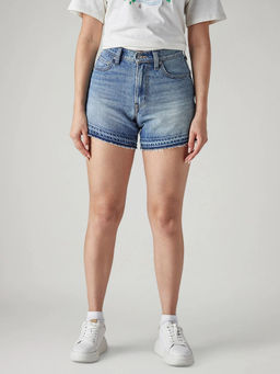 Levi's - Blue Solid Cotton Regular Shorts