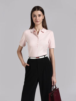 Tommy Hilfiger - Pink Solid Lyocell Slim Polo T-Shirt