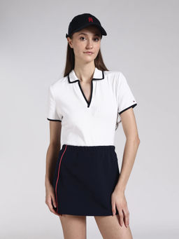Tommy Hilfiger - White Solid Cotton Regular Polo T-Shirt