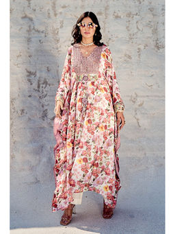 Nikita Vishakha - White Kaftan with Pant (Set of 2)