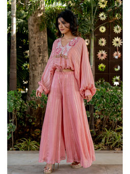 Nikita Vishakha - Pink Sharara with Top (Set of 2)