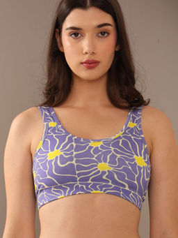 2PEACE - Lavender Printed Non-Wired Removable Pads Full Coverage Bralette Bra