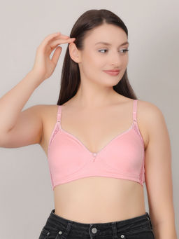 Mod & Shy - Peach Solid Non-Wired Non-Padded Medium Coverage T-Shirt Bra