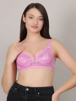 Mod & Shy - Pink Self Design Non-Wired Non-Padded Medium Coverage T-Shirt Bra