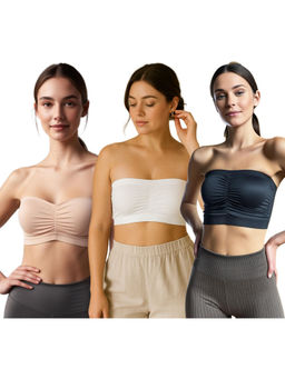Secrets By ZeroKaata - Multi-Color Solid Tube Bra (Pack of 3)