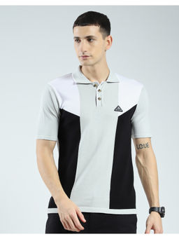 Rock.it - Mens Black Colorblock Collar Neck Polo T-Shirt