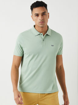 WILDCRAFT - Men Green Poly Pique Polo T-Shirt