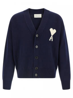 AMI Paris - Blue Ami De Coeur Cardigan (XL)