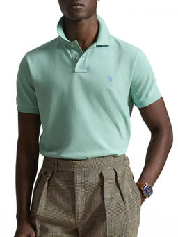 POLO RALPH LAUREN - Green Shirt Collar Polo T-Shirt (XL)