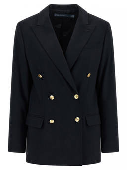 POLO RALPH LAUREN - Blue Solid Peaked Lapel Blazer