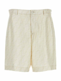 Fendi - Off White Embroidered Silk Shorts (30)