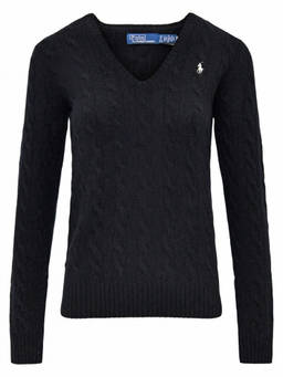POLO RALPH LAUREN - Black Knitted V Neck Sweater