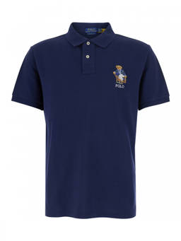 POLO RALPH LAUREN - Navy Blue Logo Polo T-Shirt