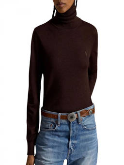 POLO RALPH LAUREN - Brown Knitted Turtle Neck Sweater