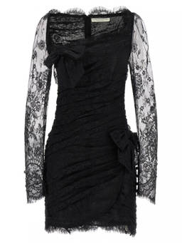 Alessandra Rich - Black Draped Dress