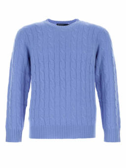 POLO RALPH LAUREN - Light Blue Knitted Sweaters