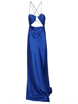 The Sei - Blue Asymmetric Silk Long Dress