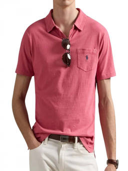 POLO RALPH LAUREN - Light Pink Shirt Collar Polo T-Shirts (XL)