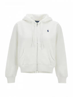 POLO RALPH LAUREN - White Logo Zip-Up Hoodie