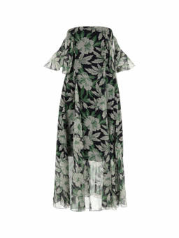Loewe - Green Floral-Print Midi Dress (M)