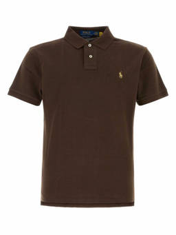 POLO RALPH LAUREN - Brown Shirt Collar Polo T-Shirt