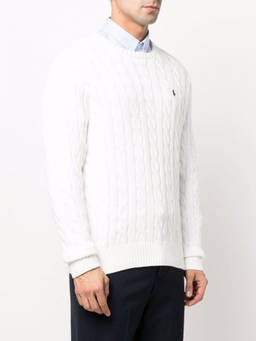 POLO RALPH LAUREN - White Blue Logo Sweater