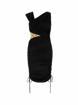Marine Serre - Black Draped Jersey Midi Dress (M)