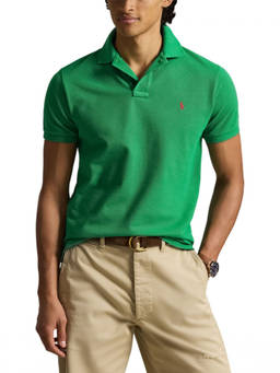 POLO RALPH LAUREN - Green Shirt Collar Polo T-Shirt