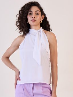 Powersutra - White Halter Neck Top