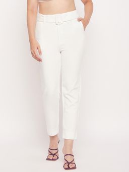 CAMLA - Barcelona Solid Belted White Trouser