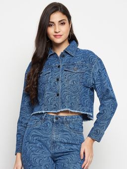 Madame - Abstract Print Denim Jacket