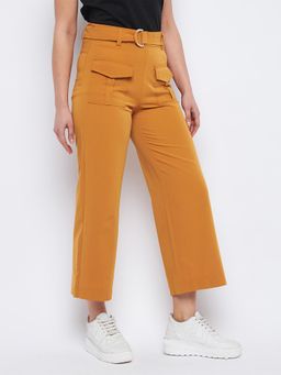 Madame - Belted Flared Tan Trouser