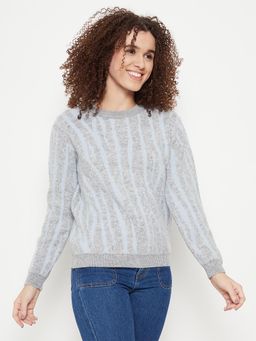 Madame - Self Designed Sky Blue Sweater