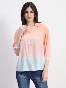 Madame - Collared Textured Multi Colour Shirt