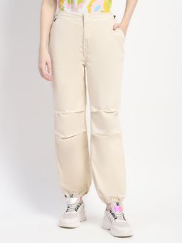 Madame - Relax Fit Cream Cotton Joggers