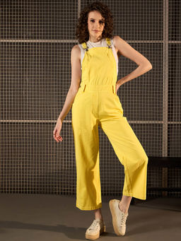StyleStone - Women Yellow Denim Dungaree ( T shirt not included)