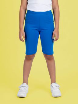 KiddoPanti - Blue Solid Cycling Shorts