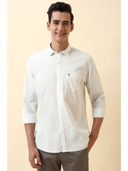 Allen Solly - Men Grey Cotton Full Sleeves Regular Fit Shirt