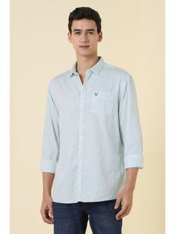 Allen Solly - Men Blue Cotton Full Sleeves Regular Fit Shirt