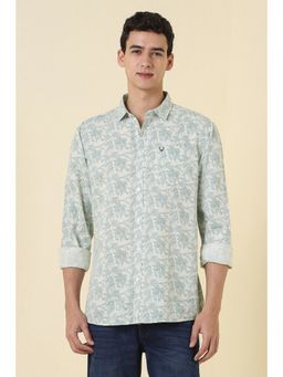 Allen Solly - Men White Cotton Blend Full Sleeves Regular Fit Shirt