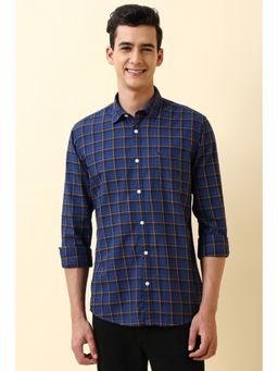 Allen Solly - Men Blue Cotton Full Sleeves Regular Fit Shirt