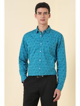 Allen Solly - Men Blue Cotton Full Sleeves Regular Fit Shirt