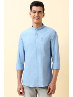 Allen Solly - Men Blue Cotton Full Sleeves Regular Fit Shirt