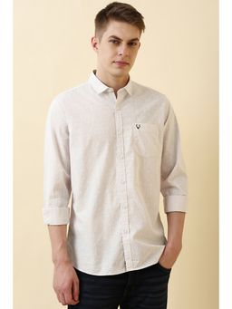 Allen Solly - Men White Cotton Full Sleeves Regular Fit Shirt