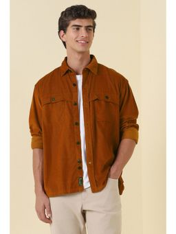 Allen Solly - Men Rust Cotton Full Sleeves Slim Fit Shirt