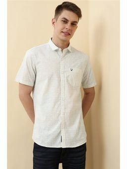 Allen Solly - Men White Cotton Half Sleeves Regular Fit Shirt